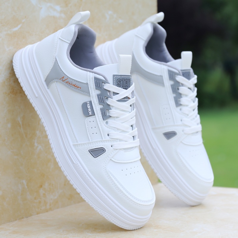 Men's All-Match White Sneakers Breathable Soft-Soled Athletic Casual Shoes